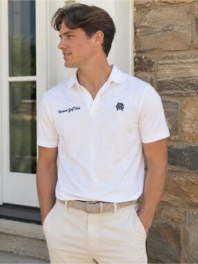 Abercrombie & Fitch White Short-Sleeve Golf Polo